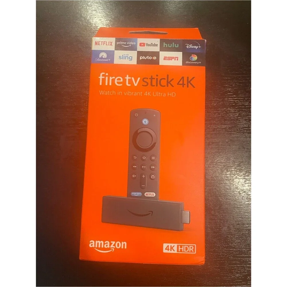 Amazon Fire TV Stick 4K – Orange Packaging with Black Remote